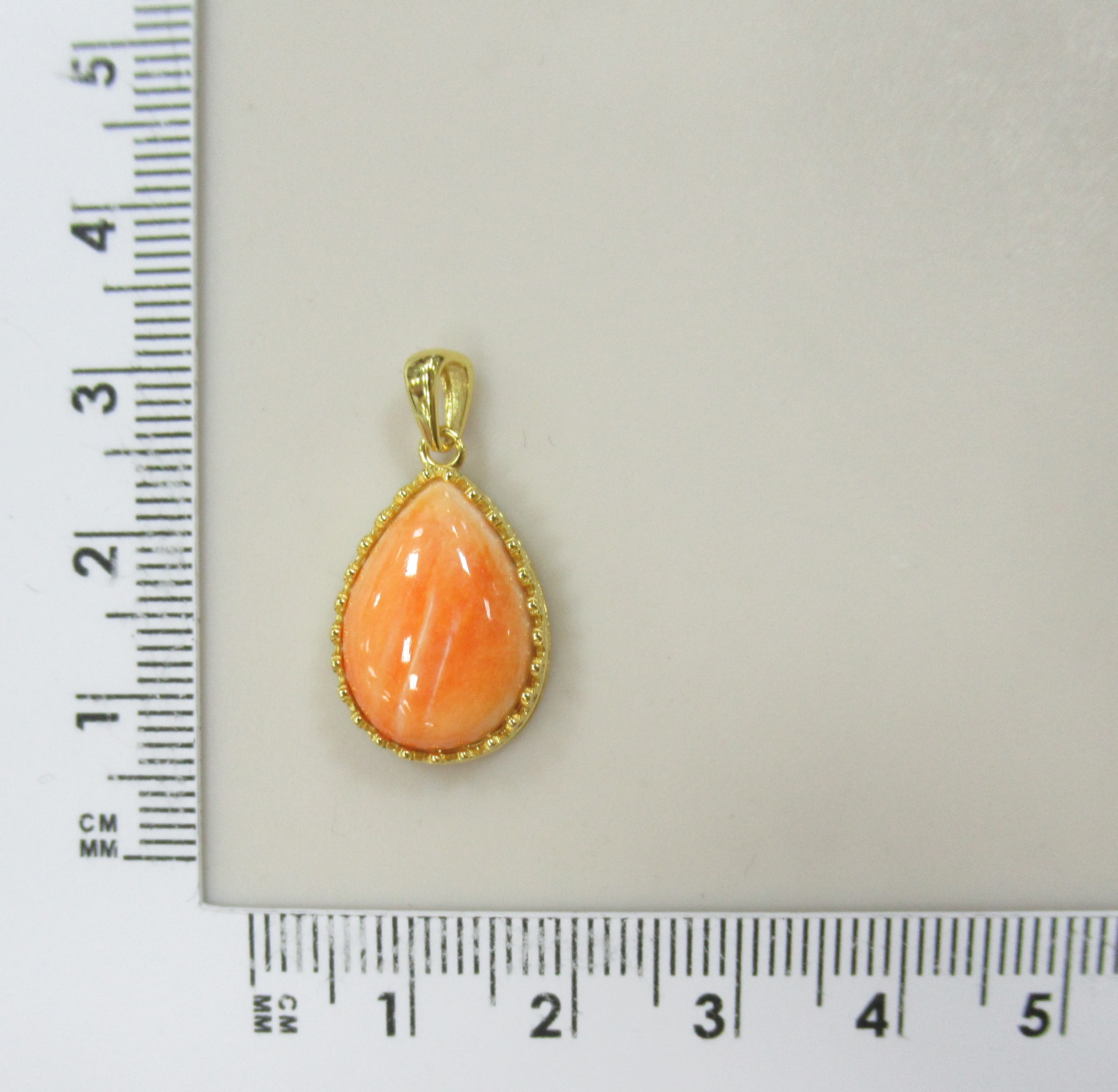 Серебряная подвеска с огненным королевским спондилюсом